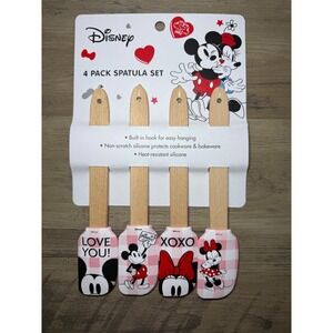 Disney Mickey Minnie Mouse 4 Pack Silicone Spatula Set Heat Resistant Baking